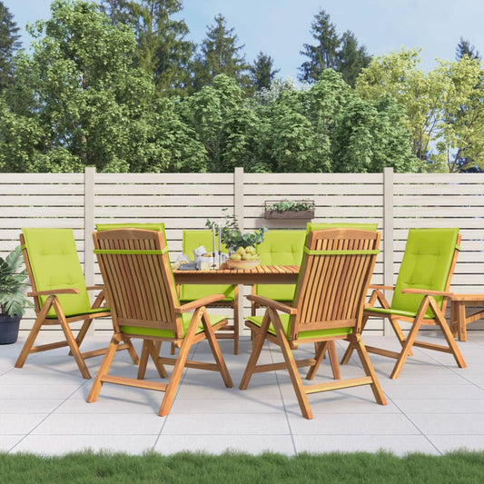 Chaises de jardin inclinables et coussins lot de 6 bois teck