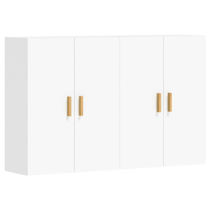 Armoires murales 2 pcs blanc bois d'ingénierie