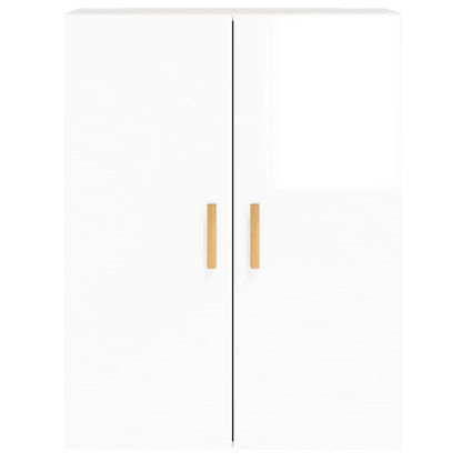 Armoires murales 2 pcs blanc brillant bois d'ingénierie