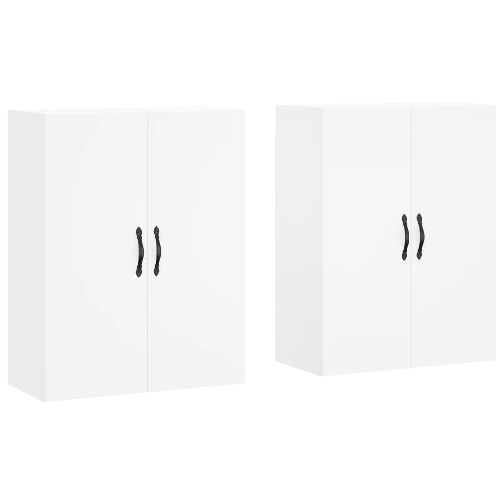 Armoires murales 2 pcs blanc bois d'ingénierie