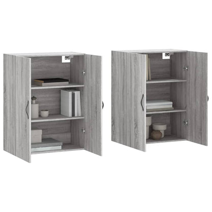 Armoires murales 2 pcs sonoma gris bois d'ingénierie