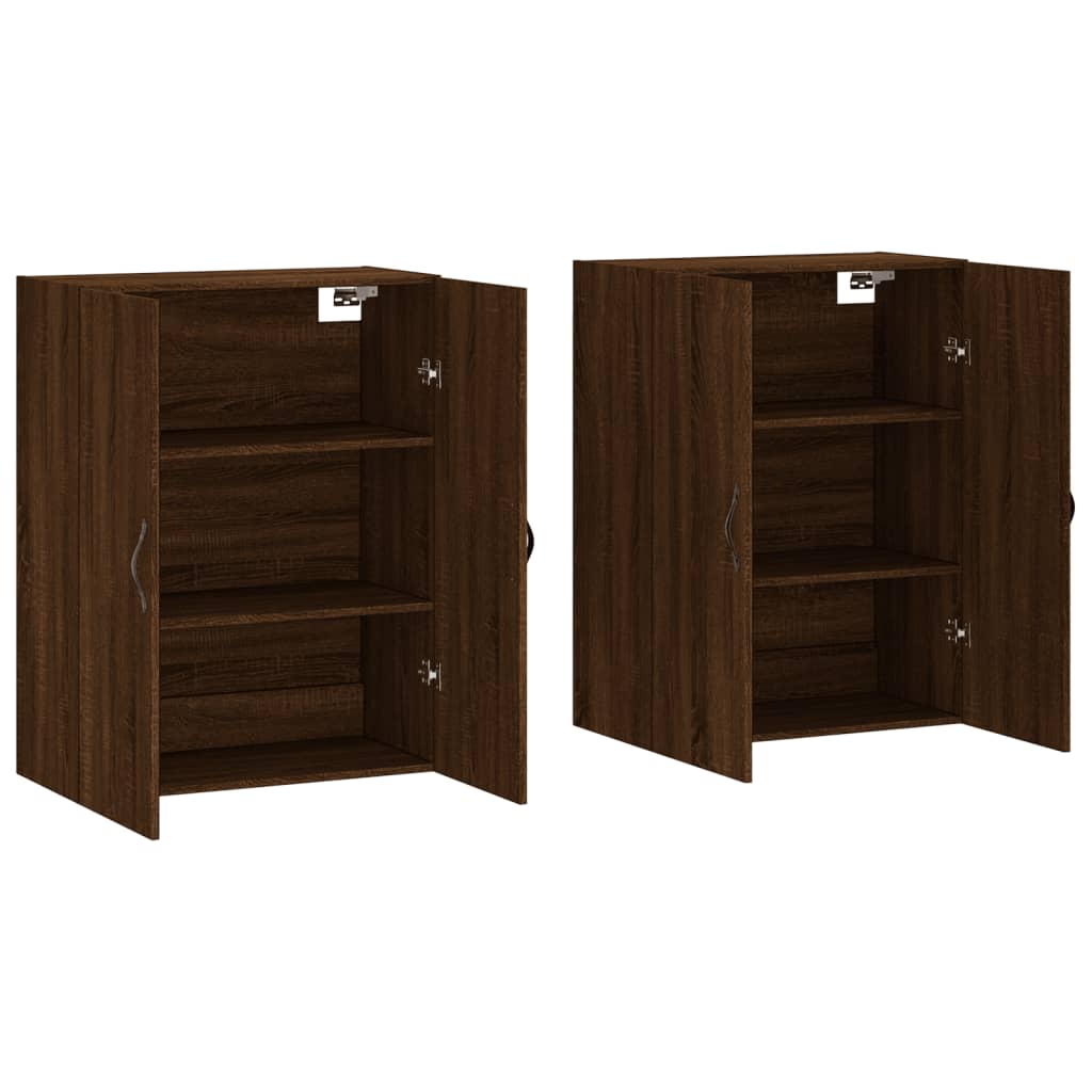 Armoires murales 2 pcs chêne marron bois d'ingénierie