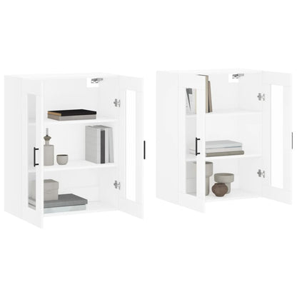 Armoires murales 2 pcs blanc bois d'ingénierie