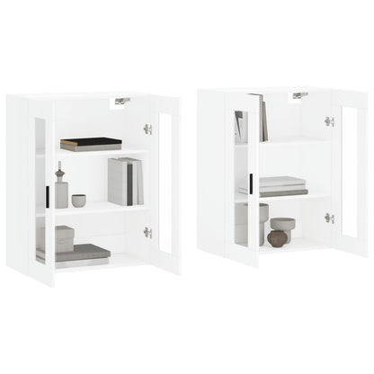 Armoires murales 2 pcs blanc bois d'ingénierie