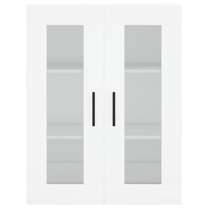 Armoires murales 2 pcs blanc bois d'ingénierie