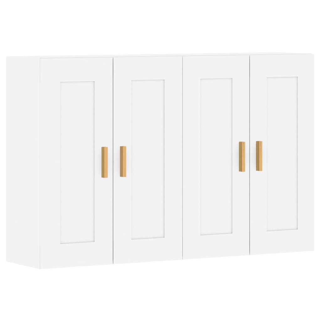 Armoires murales 2 pcs blanc bois d'ingénierie