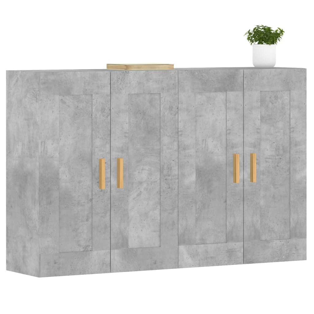 Armoires murales 2 pcs gris béton bois d'ingénierie