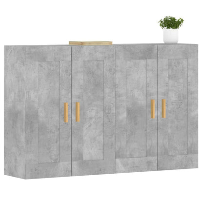 Armoires murales 2 pcs gris béton bois d'ingénierie