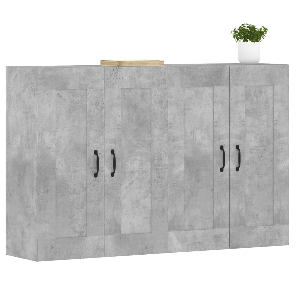 Armoires murales 2 pcs gris béton bois d'ingénierie