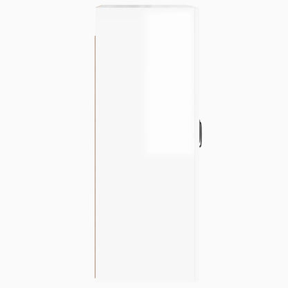 Armoires murales 2 pcs blanc brillant bois d'ingénierie