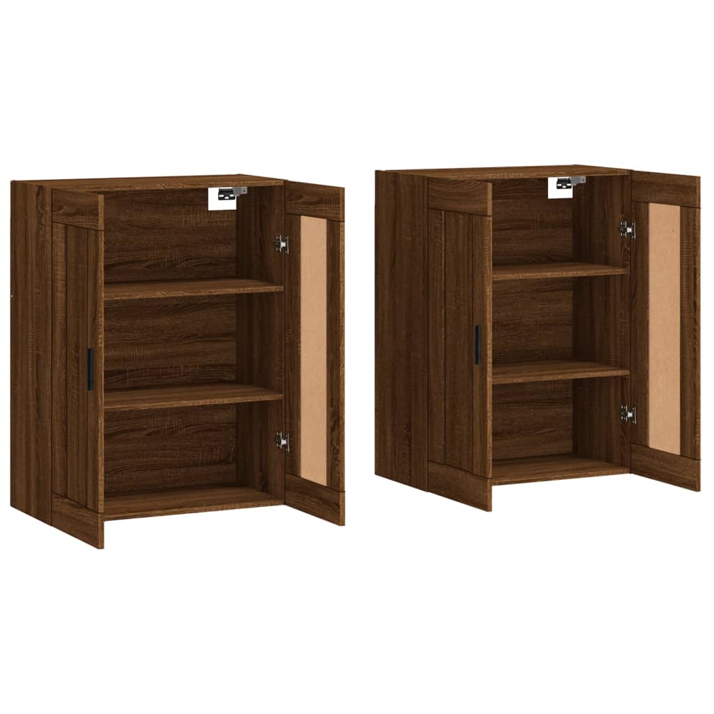 Armoires murales 2 pcs chêne marron bois d'ingénierie