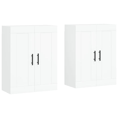 Armoires murales 2 pcs blanc bois d'ingénierie