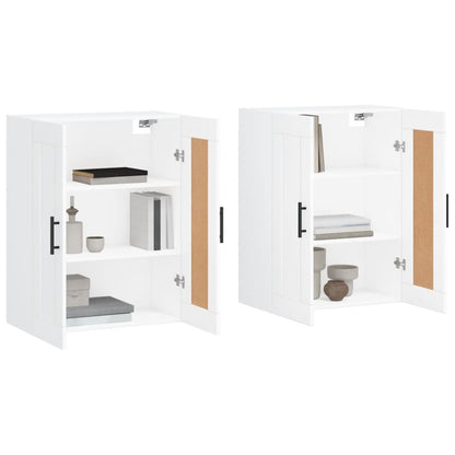 Armoires murales 2 pcs blanc bois d'ingénierie