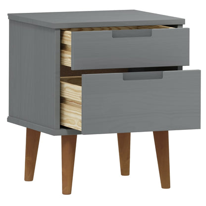 Table de chevet MOLDE Gris 40x35x48 cm Bois de pin massif