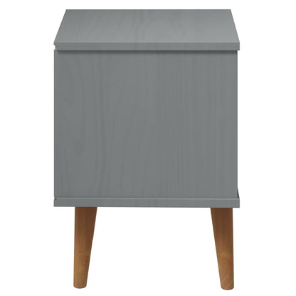 Table de chevet MOLDE Gris 40x35x48 cm Bois de pin massif