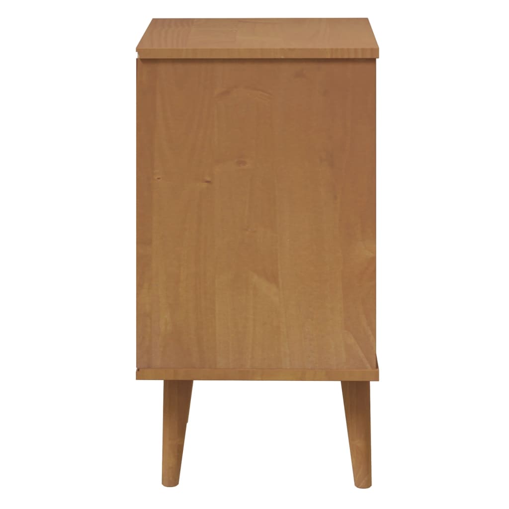 Table de chevet MOLDE Marron 40x35x65 cm Bois de pin solide