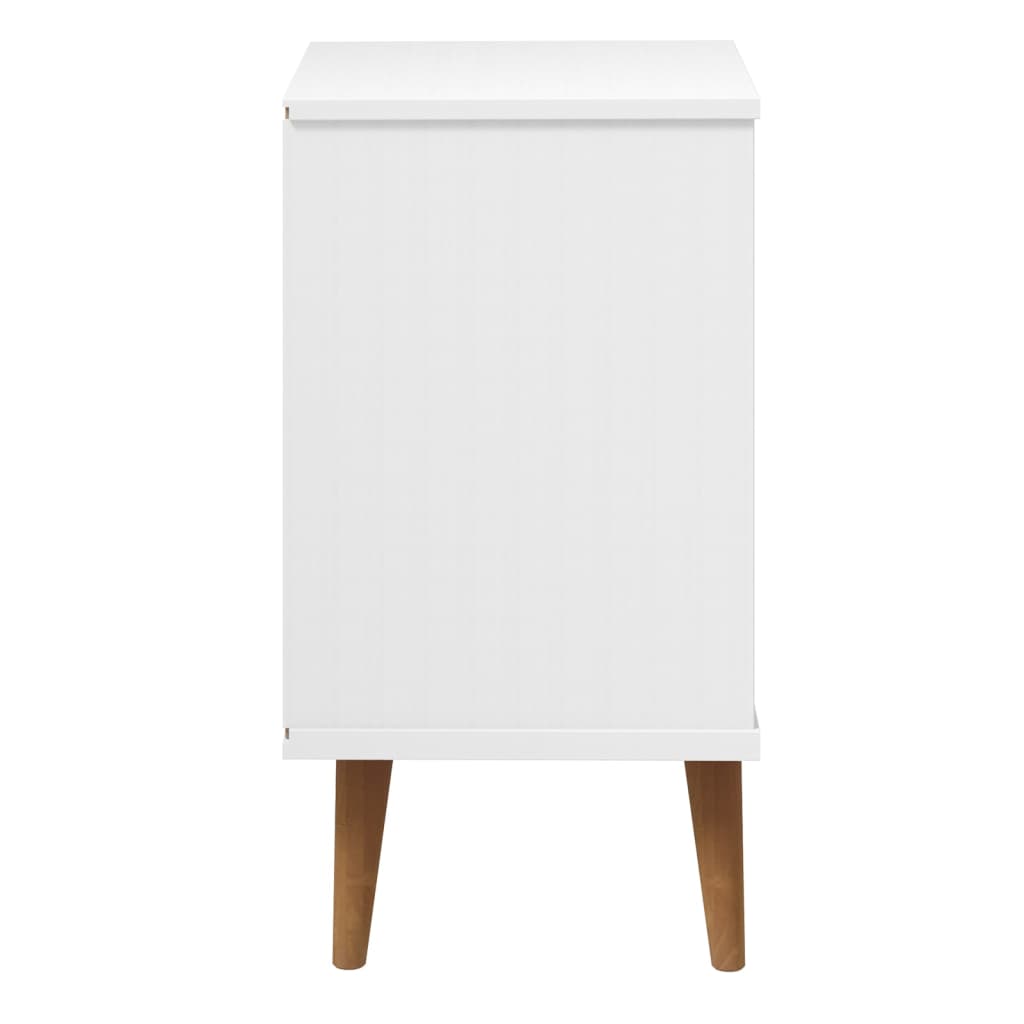 Table de chevet MOLDE Blanc 40x35x65 cm Bois de pin massif