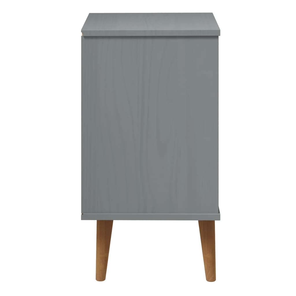 Table de chevet MOLDE Gris 40x35x65 cm Bois de pin massif