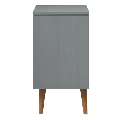 Table de chevet MOLDE Gris 40x35x65 cm Bois de pin massif