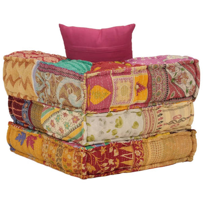 Pouf modulaire avec oreiller Patchwork Tissu