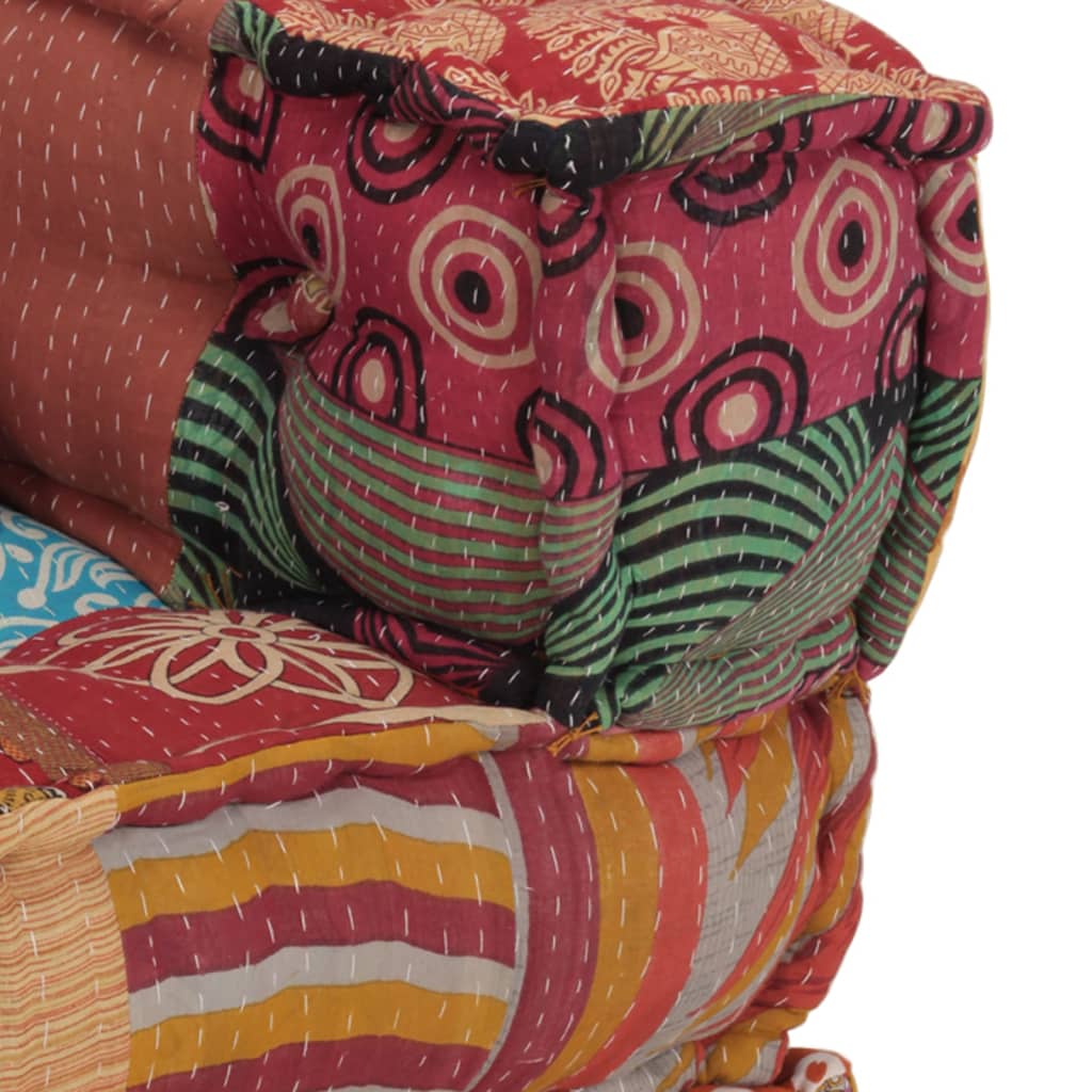 Pouf modulaire avec oreiller Patchwork Tissu