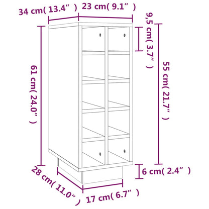 Armoire à vin 23x34x61 cm Bois de pin massif