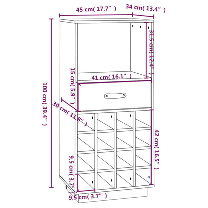 Armoire à vin 45x34x100 cm Bois de pin massif