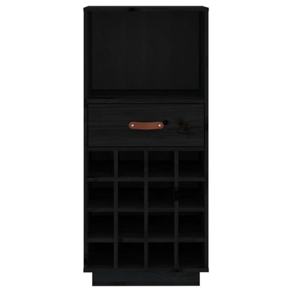 Armoire à vin Noir 45x34x100 cm Bois de pin massif