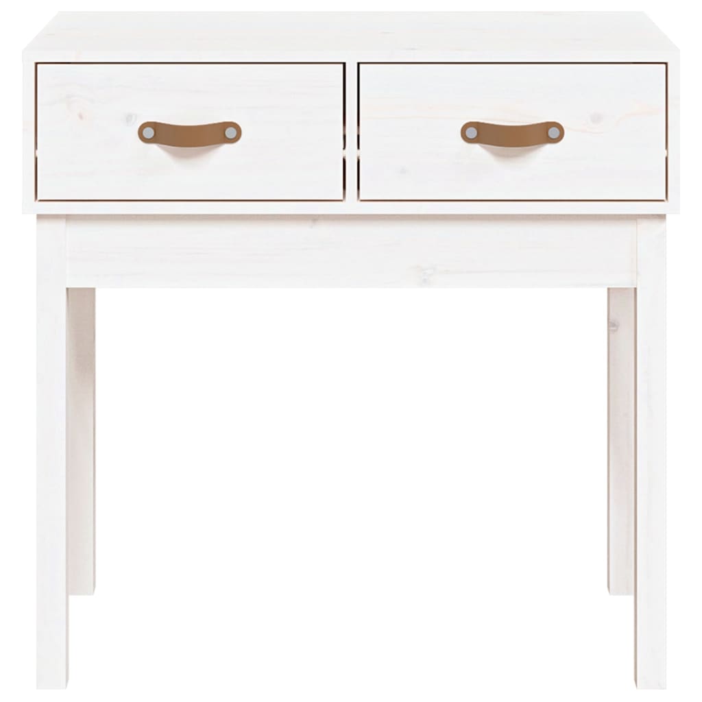 Table console Blanc 76,5x40x75 cm Bois massif de pin