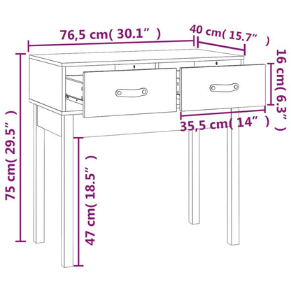 Table console Gris 76,5x40x75 cm Bois massif de pin