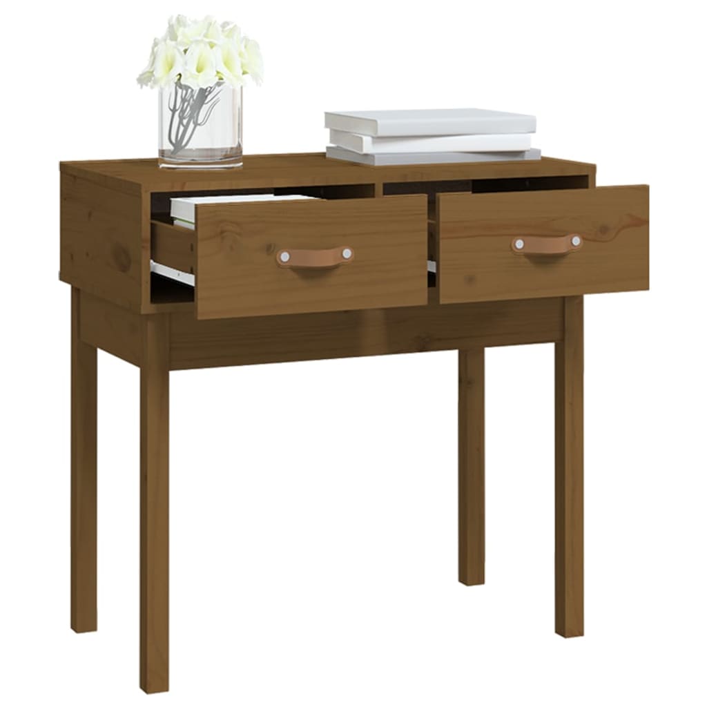 Table console Marron miel 76,5x40x75 cm Bois massif de pin