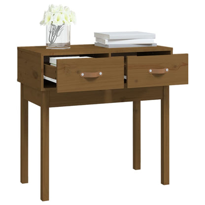 Table console Marron miel 76,5x40x75 cm Bois massif de pin