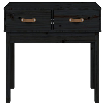 Table console Noir 76,5x40x75 cm Bois massif de pin