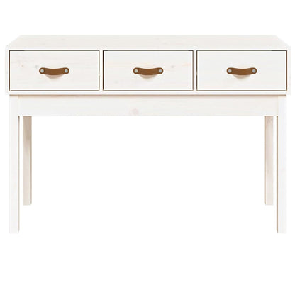 Table console Blanc 114x40x75 cm Bois massif de pin