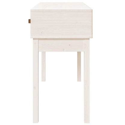 Table console Blanc 114x40x75 cm Bois massif de pin