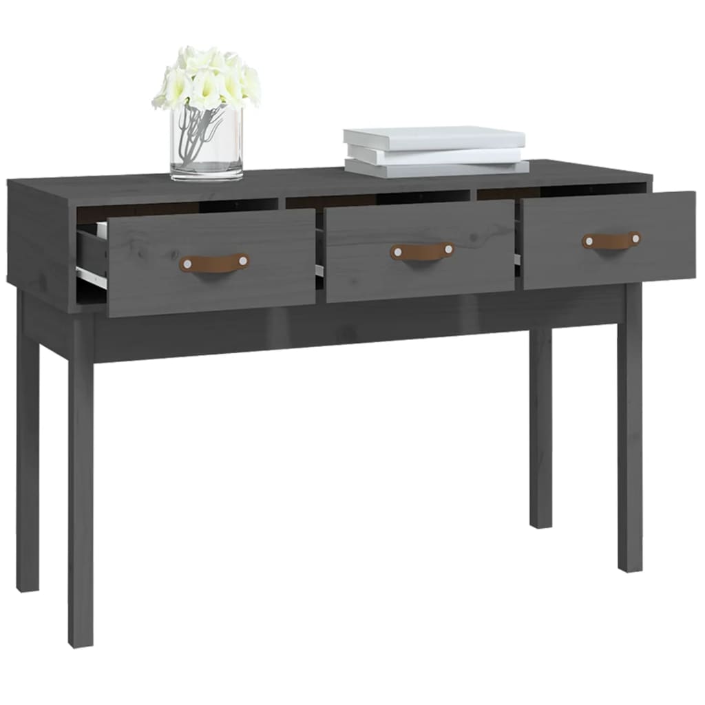 Table console Gris 114x40x75 cm Bois massif de pin