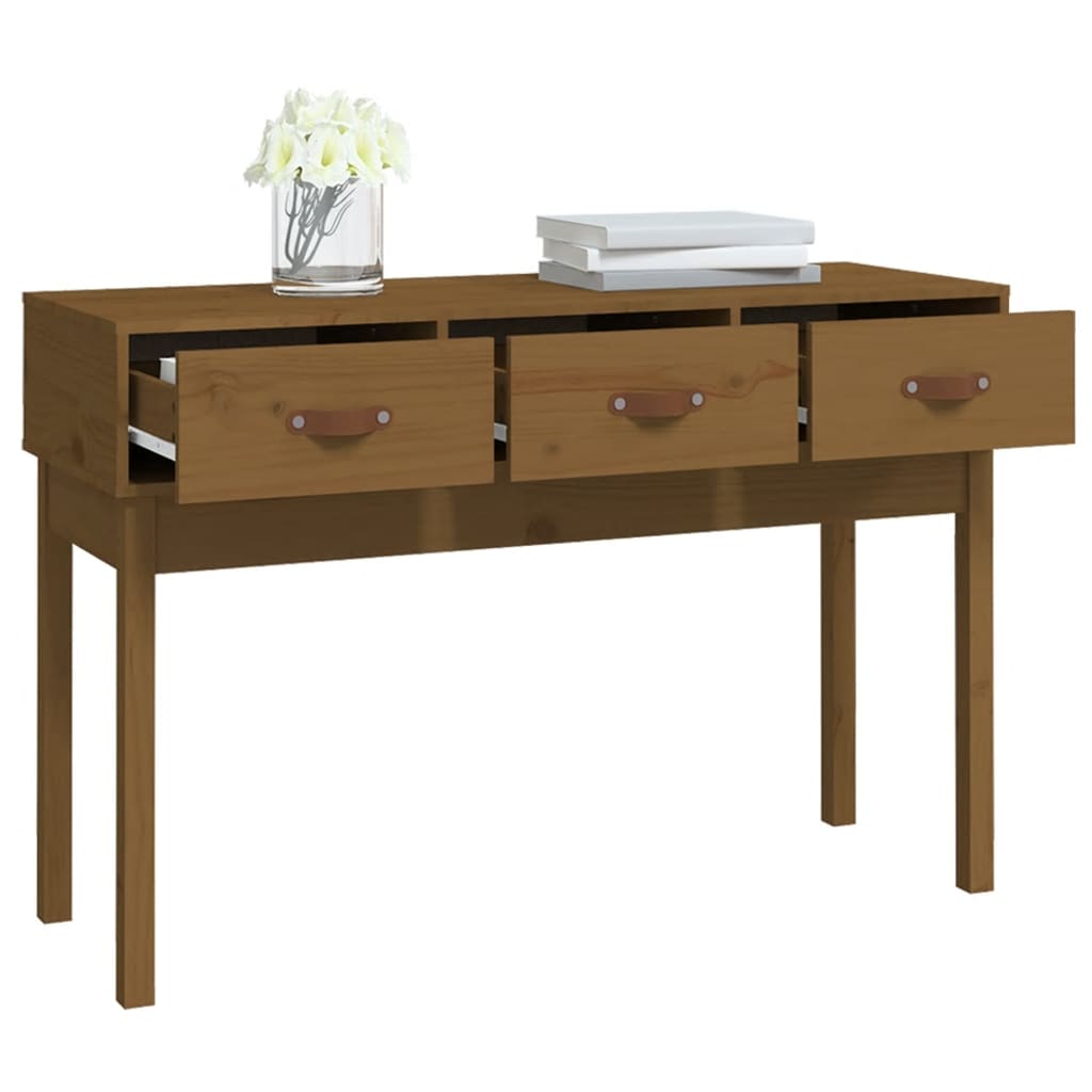 Table console Marron miel 114x40x75 cm Bois massif de pin