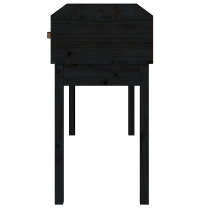 Table console Noir 114x40x75 cm Bois massif de pin