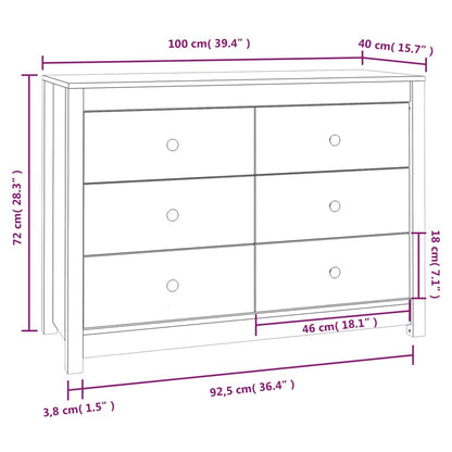 Armoire latérale 100x40x72 cm Bois de pin massif