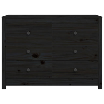 Armoire latérale Noir 100x40x72 cm Bois de pin massif