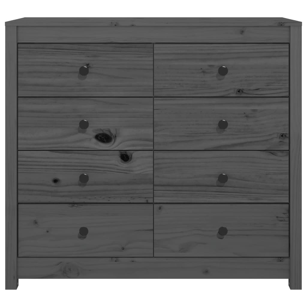 Armoire latérale Gris 100x40x90 cm Bois de pin massif