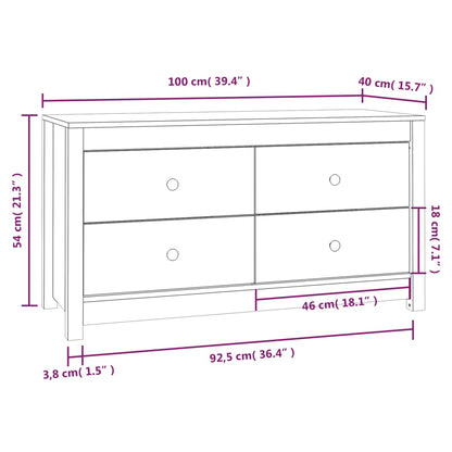 Armoire latérale Gris 100x40x54 cm Bois de pin massif