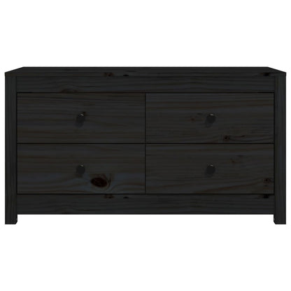 Armoire latérale Noir 100x40x54 cm Bois de pin massif