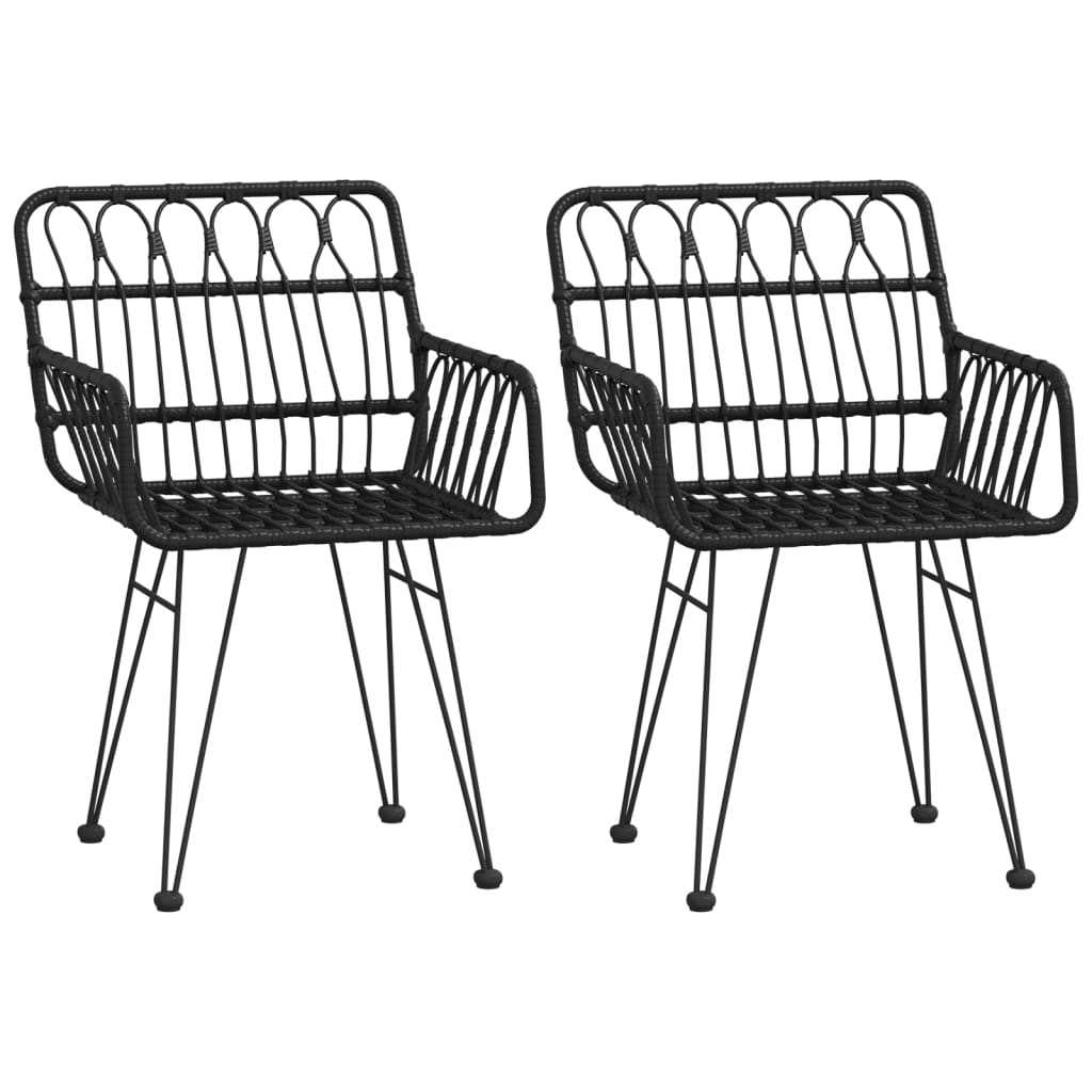 Chaises de jardin lot de 2 avec accoudoir Noir 56x64x80 cm