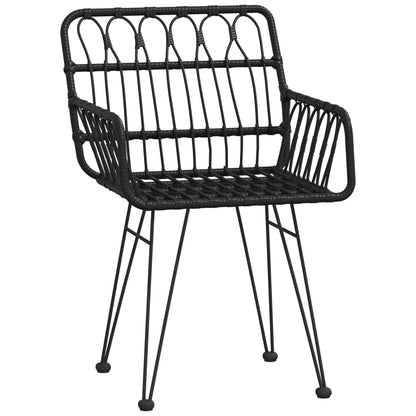 Chaises de jardin lot de 2 avec accoudoir Noir 56x64x80 cm