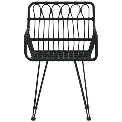 Chaises de jardin lot de 2 avec accoudoir Noir 56x64x80 cm