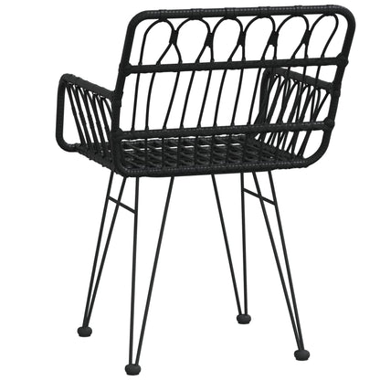 Chaises de jardin lot de 2 avec accoudoir Noir 56x64x80 cm