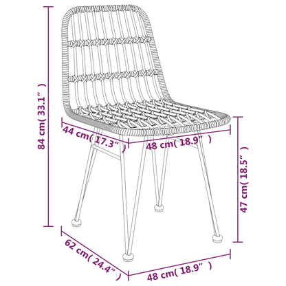 Chaises de jardin lot de 2 48x62x84 cm Résine tressée