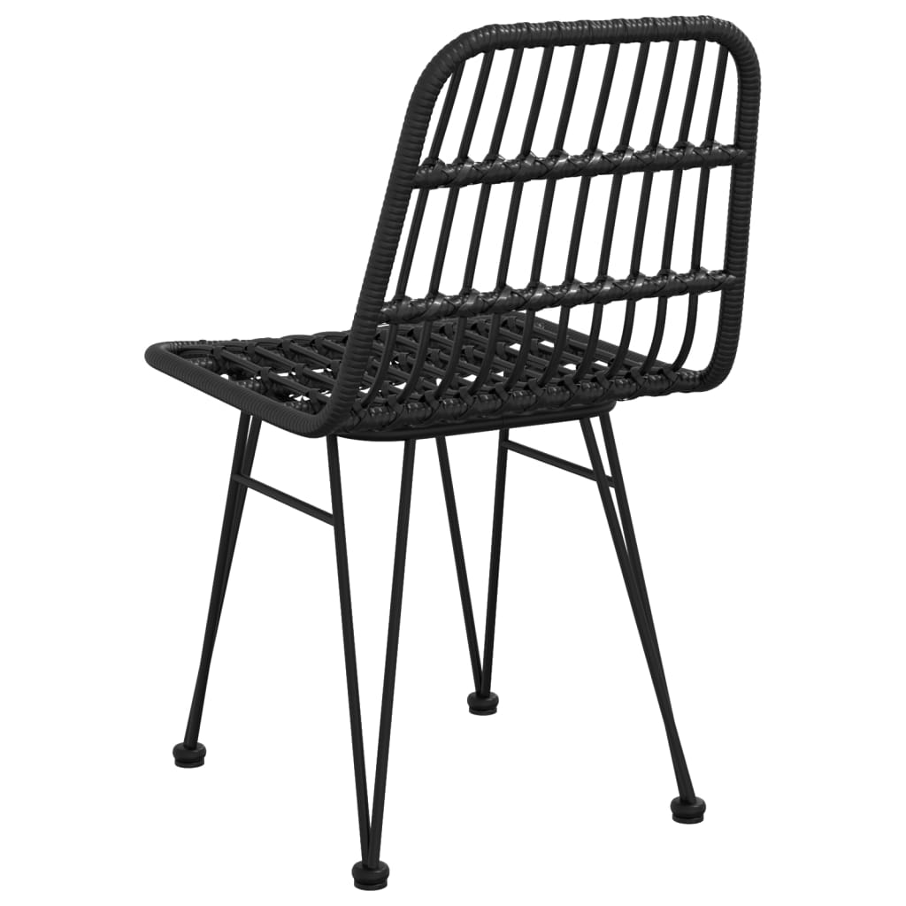 Chaises de jardin lot de 2 Noir 48x62x84 cm Résine tressée