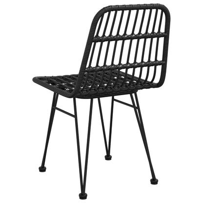 Chaises de jardin lot de 2 Noir 48x62x84 cm Résine tressée